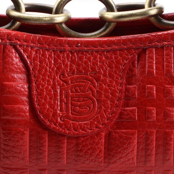 Burberry Red Embossed Hobo With Chain Strap - Picture 5 of 13